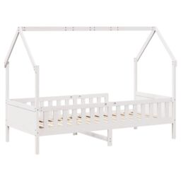 Berkfield Home Kids' House Bed Frame without Mattress White 80x200 cm Pine - thumbnail 6