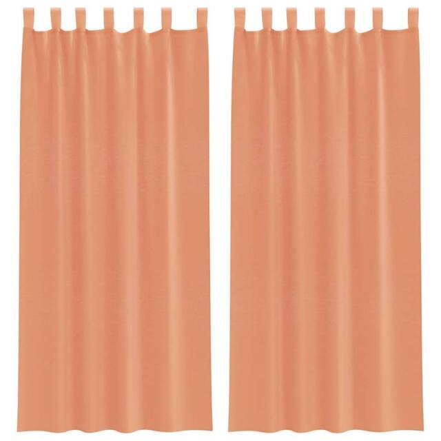 Berkfield Home Voile Curtains with Loops 2 pcs Terracotta 140x245 cm in Coral - image 1
