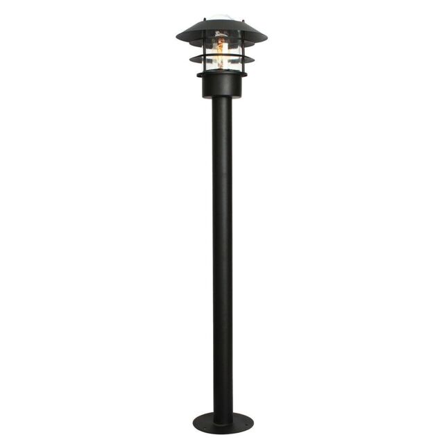 Loops Outdoor IP44 Bollard Light Black LED E27 60W Bulb Outside External Exterior