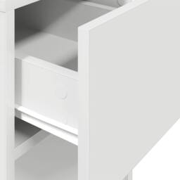 Berkfield Home Computer Tower Stand with Drawer White 30x44x74 cm - Size: 30 x 44 x 74 cm - thumbnail 8