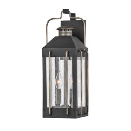 Netlighting Hinkley Fitzgerald Outdoor Wall Lantern Textured Black with Burnished Bronze IP44