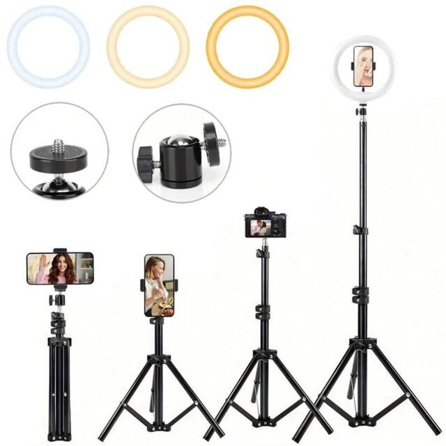 VOGREX 12 Inch Selfie Ring Light with Tripod & Phone Holder in Black - image 1