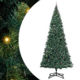 Berkfield Home Artificial Pre-lit Christmas Tree with Ball Set Green 500 cm - thumbnail 2
