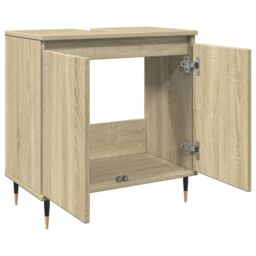 Berkfield Home Bathroom Cabinet Sonoma Oak 58x33x60 cm Engineered Wood in Brown - Size: 58 x 33 x 60 cm - thumbnail 4