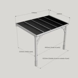 Rutland County Garden Furniture Ltd Polycarbonate Roof Car Port 2 Post, Wood, L250 x W434 cm, Rustic Brown in Light Green - thumbnail 9