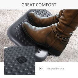 HOMCOM Ergonomic Footrest Adjustable Height & Angle, Home Office Foot Rest Stool with Non-Skid Massage Surface Texture Improves Comfort in Black - thumbnail 5