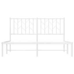 Berkfield Home Metal Bed Frame without Mattress with Headboard White 140x190cm - Size: 140x190 cm - thumbnail 5