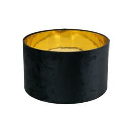 ValueLights Reni Black Velvet with Metallic Gold Inner Easy Fit Ceiling Lamp Shade - Size: Large - thumbnail 2