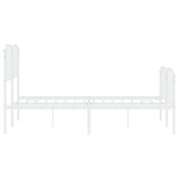 Berkfield Home Metal Bed Frame with Headboard & Footboard White 140x190 cm - thumbnail 6