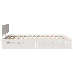 Berkfield Home Bed Frame with Drawers without Mattress White 135x190 cm Double - thumbnail 5