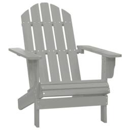 Berkfield Home Elegant Garden Adirondack Chair with Table Solid Fir Wood Grey - thumbnail 5