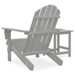 Berkfield Home Elegant Garden Adirondack Chair with Table Solid Fir Wood Grey - thumbnail 4