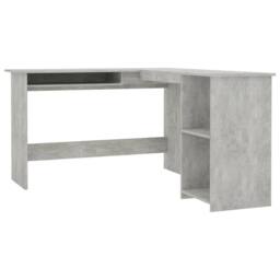 Berkfield Home L-Shaped Corner Desk Concrete Grey 120x140x75 cm Engineered Wood - Size: 120 x 140 x 75 cm