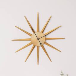 Melody Maison Gold Metal Starburst Detail Wall Clock - 60cm X 60cm - Size: 60 cm X 60 cm - thumbnail 5