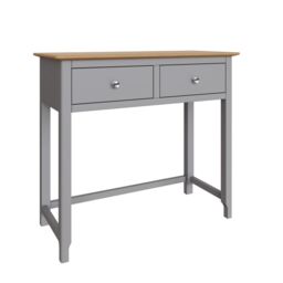 FWStyle Dove Grey 2 Drawer Dressing Table Oak Top Assembled - thumbnail 2