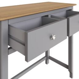 FWStyle Dove Grey 2 Drawer Dressing Table Oak Top Assembled - thumbnail 4