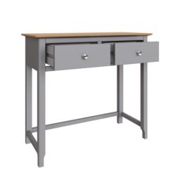 FWStyle Dove Grey 2 Drawer Dressing Table Oak Top Assembled - thumbnail 3