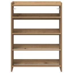 Berkfield Home Shoe Rack Artisan Oak 60x25x81 cm Engineered Wood in Brown - Size: 60 x 25 x 81 cm - thumbnail 4
