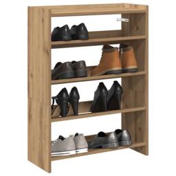 Berkfield Home Shoe Rack Artisan Oak 60x25x81 cm Engineered Wood in Brown - Size: 60 x 25 x 81 cm - thumbnail 1