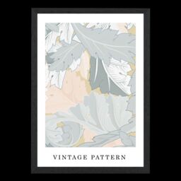 ARTZE William Morris Wreath in Green & Peach Art Print / Black Frame / SIZE: A4 - thumbnail 2