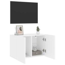 Berkfield Home TV Cabinet Wall-mounted White 60x30x41 cm - Size: 60 x 30 x 41 cm - thumbnail 4