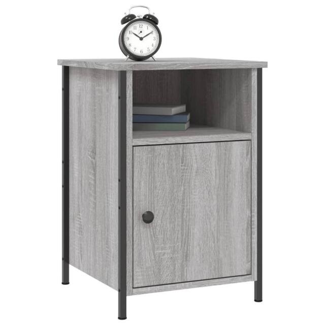 Berkfield Home Elegant Bedside Cabinet Grey Sonoma 40x42x60 cm Engineered Wood - Size: 40 x 42 x 60 cm - image 1