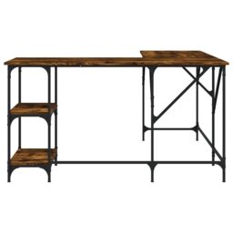 Berkfield Home Desk Smoked Oak 139x139x75 cm Engineered Wood in Brown - Size: 139 x 139 x 75 cm - thumbnail 4