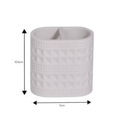 Showerdrape Maison Soft White Shimmer Bathroom Accessory Set - Soap Dish & Toothbrush Holder - thumbnail 4