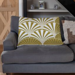 Benjamin Tate Design Golden Semi Circles Blanket in Natural - Size: 120 cm x 150 cm - thumbnail 2