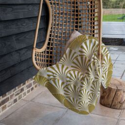 Benjamin Tate Design Golden Semi Circles Blanket in Natural - Size: 120 cm x 150 cm - thumbnail 4
