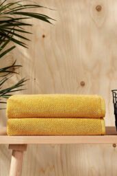 CHRISTY 'Brixton' Luxury Textured 100% Cotton Towels in Yellow - thumbnail 4
