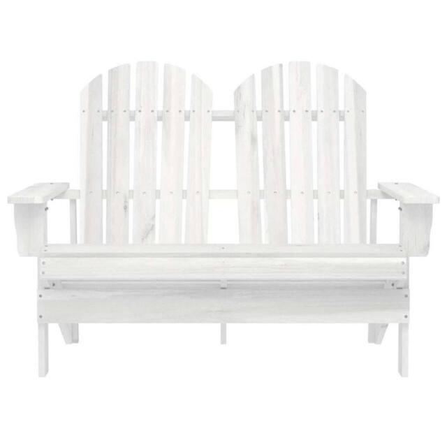 Berkfield Home 2-Seater Garden Adirondack Chair Solid Fir Wood White - image 1