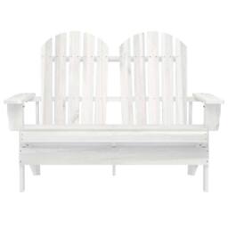 Berkfield Home 2-Seater Garden Adirondack Chair Solid Fir Wood White - thumbnail 1