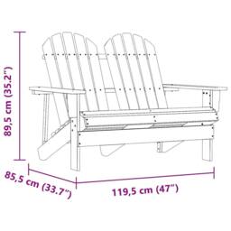 Berkfield Home 2-Seater Garden Adirondack Chair Solid Fir Wood White - thumbnail 6