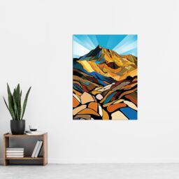 "Artery8 Stylised Scafell Pike Mountain Peaks Landscape Wall Art Print - Size: W24"" x H32""" - thumbnail 4