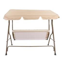 Charles Bentley 2-3 Seater Garden Swing Seat Hammock Chair Stripe / Plain Design in Beige - thumbnail 5