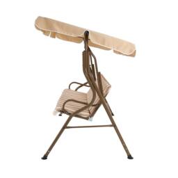 Charles Bentley 2-3 Seater Garden Swing Seat Hammock Chair Stripe / Plain Design in Beige - thumbnail 4