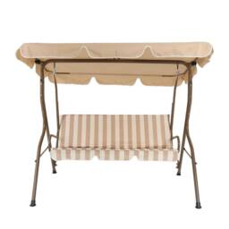 Charles Bentley 2-3 Seater Garden Swing Seat Hammock Chair Stripe / Plain Design in Beige - thumbnail 2