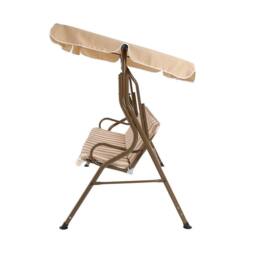 Charles Bentley 2-3 Seater Garden Swing Seat Hammock Chair Stripe / Plain Design in Beige - thumbnail 3