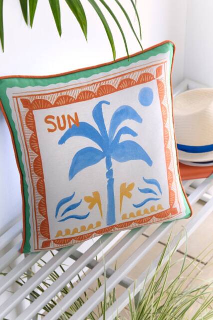 Fusion 'Soleil Palm' Outdoor Water Resistant Filled Cushion - Size: 43 cm x 43 cm - image 1