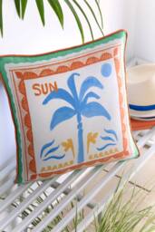 Fusion 'Soleil Palm' Outdoor Water Resistant Filled Cushion - Size: 43 cm x 43 cm - thumbnail 1
