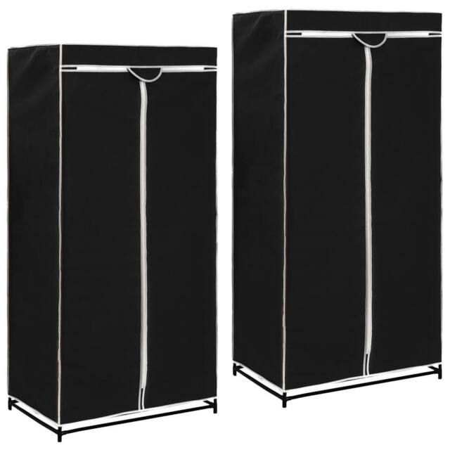 Berkfield Home Wardrobes 2 pcs Black 75x50x160 cm - Size: 75 x 50 x 160 cm - image 1