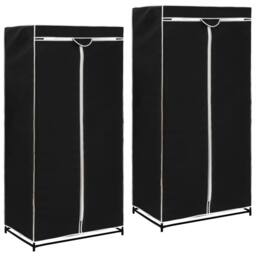 Berkfield Home Wardrobes 2 pcs Black 75x50x160 cm - Size: 75 x 50 x 160 cm - thumbnail 1