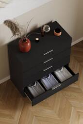 Home Discount Vida Designs Trega 4 Drawer Chest of Drawers Space Saving Bedroom in Black - thumbnail 7