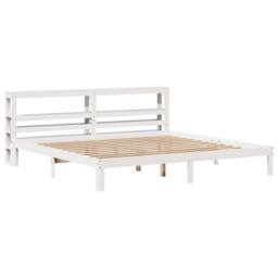Berkfield Home Bed Frame with Headboard without Mattress White 180x200 cm Super King - thumbnail 3
