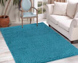Desire Rugs Modern Elegant Soft Shaggy Rug for Living Rooms - Stylish Area Rugs in Teal - Size: 80 cm x 150 cm - thumbnail 5