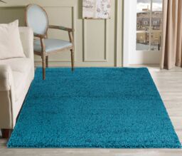 Desire Rugs Modern Elegant Soft Shaggy Rug for Living Rooms - Stylish Area Rugs in Teal - Size: 80 cm x 150 cm
