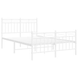 Berkfield Home Metal Bed Frame with Headboard & Footboard White 120x200 cm - Size: Small Double - thumbnail 4