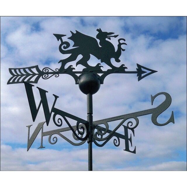 Poppyforge Welsh Dragon Weathervane - W61 x H88 cm - Powder Coated Black - image 1