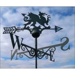 Poppyforge Welsh Dragon Weathervane - W61 x H88 cm - Powder Coated Black - thumbnail 1